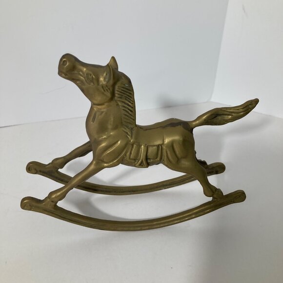 Vintage Brass Rocking Horse The Import Collection 5.5 x 8.5" - Picture 4 of 9